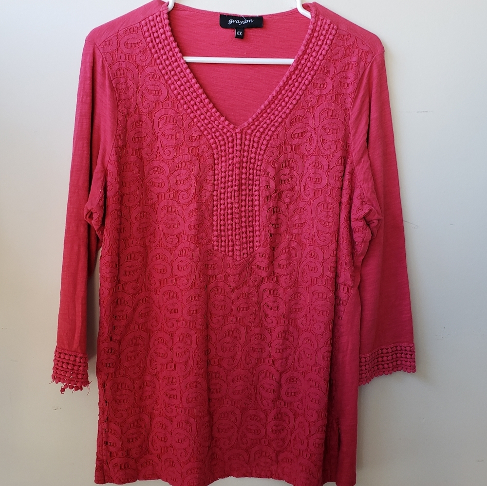 🛍 4 for $20 red tunic